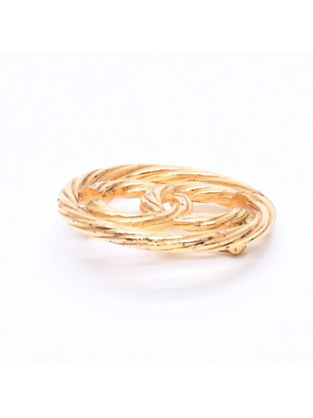 Chanel CC Logo Brooch Metal Round Gold